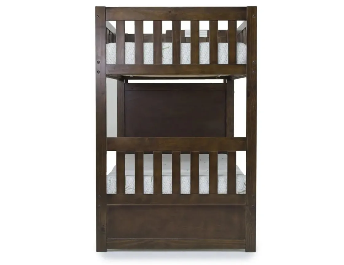 Kids Mor Furniture Harlow Bunk Bed In Espresso, Twin/Twin