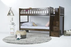Kids Mor Furniture Harlow Bunk Bed In Espresso, Twin/Twin