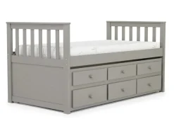 Kids Mor Furniture Harlow Captain Bed W/ Storage Trundle In Espresso