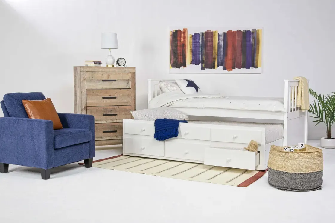 Kids Mor Furniture Harlow Captain Bed W/ Storage Trundle In Espresso