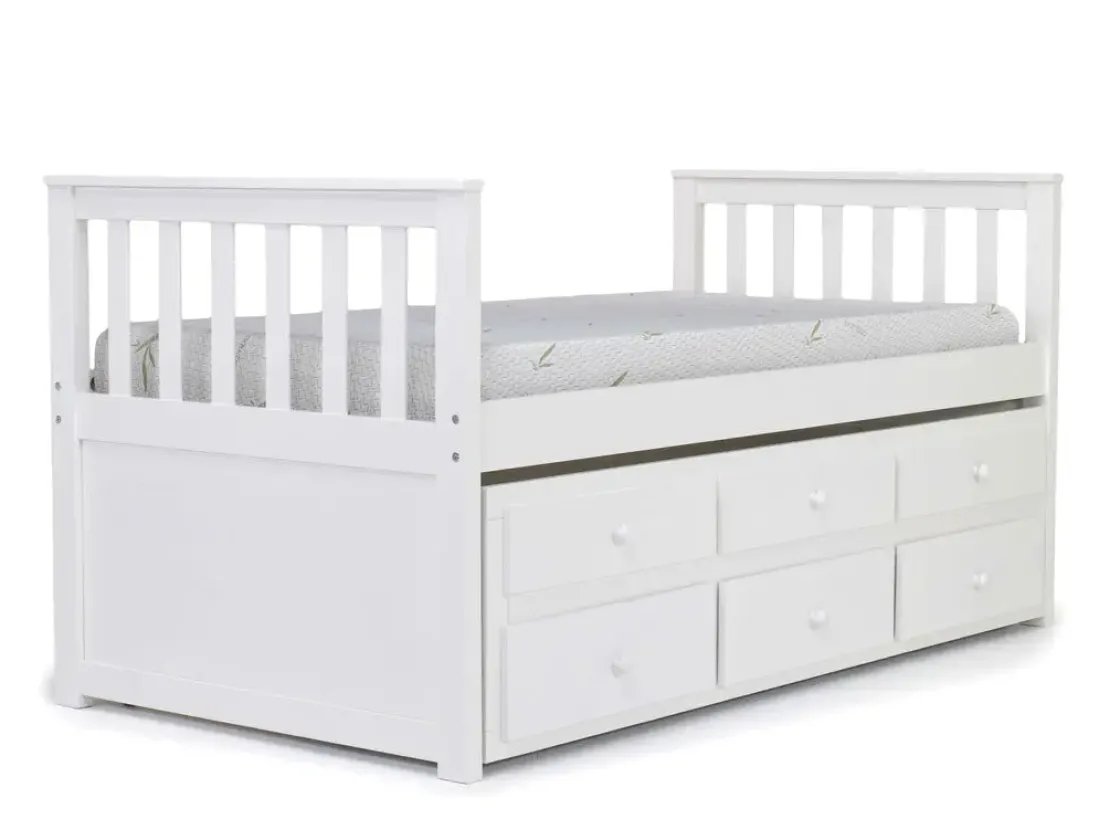 Kids Mor Furniture Harlow Captain Bed W/ Storage Trundle In Espresso