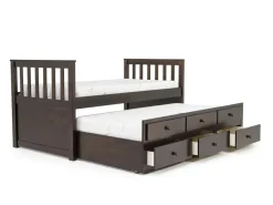 Kids Mor Furniture Harlow Captain Bed W/ Storage Trundle In Espresso