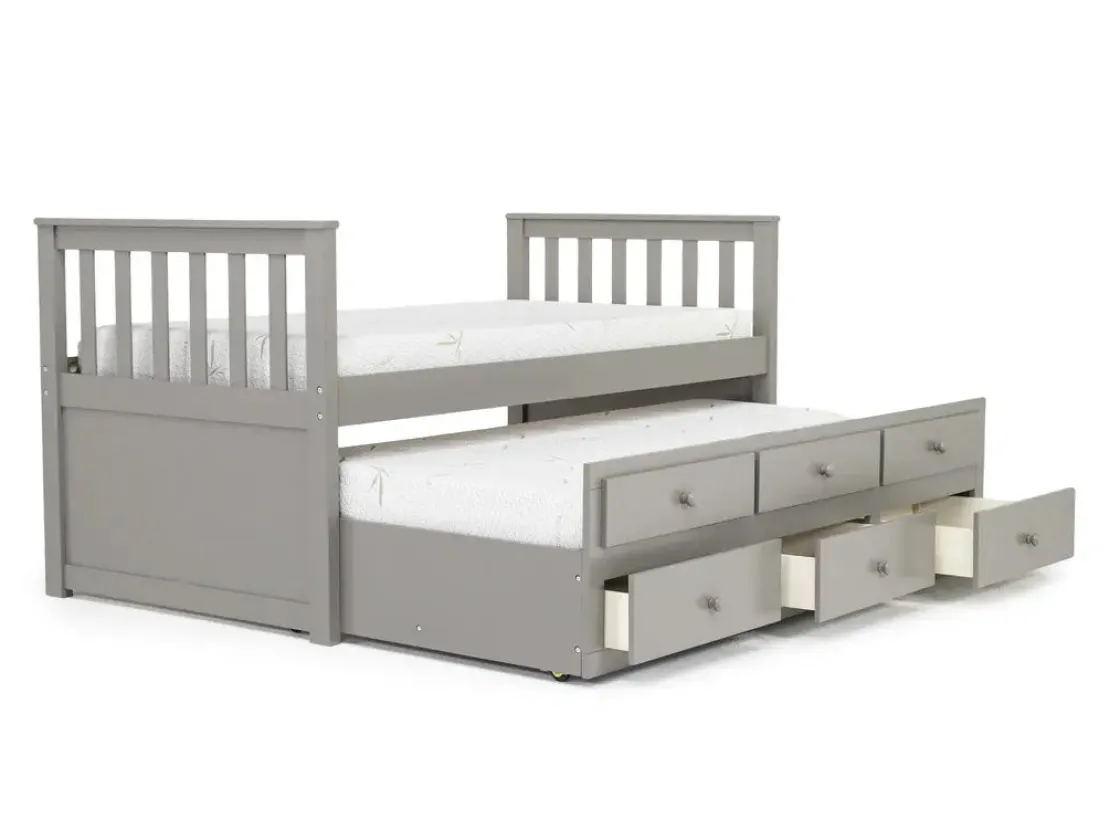 Kids Mor Furniture Harlow Captain Bed W/ Storage Trundle In Espresso