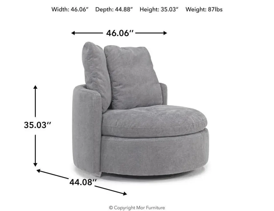 Mor Furniture Harrison Swivel Chair In Helio Pewter 100