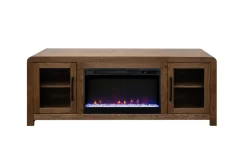 Mor Furniture Haven Fireplace Console In Brown, 81 Inch