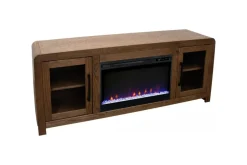 Mor Furniture Haven Fireplace Console In Brown, 81 Inch