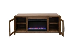 Mor Furniture Haven Fireplace Console In Brown, 81 Inch