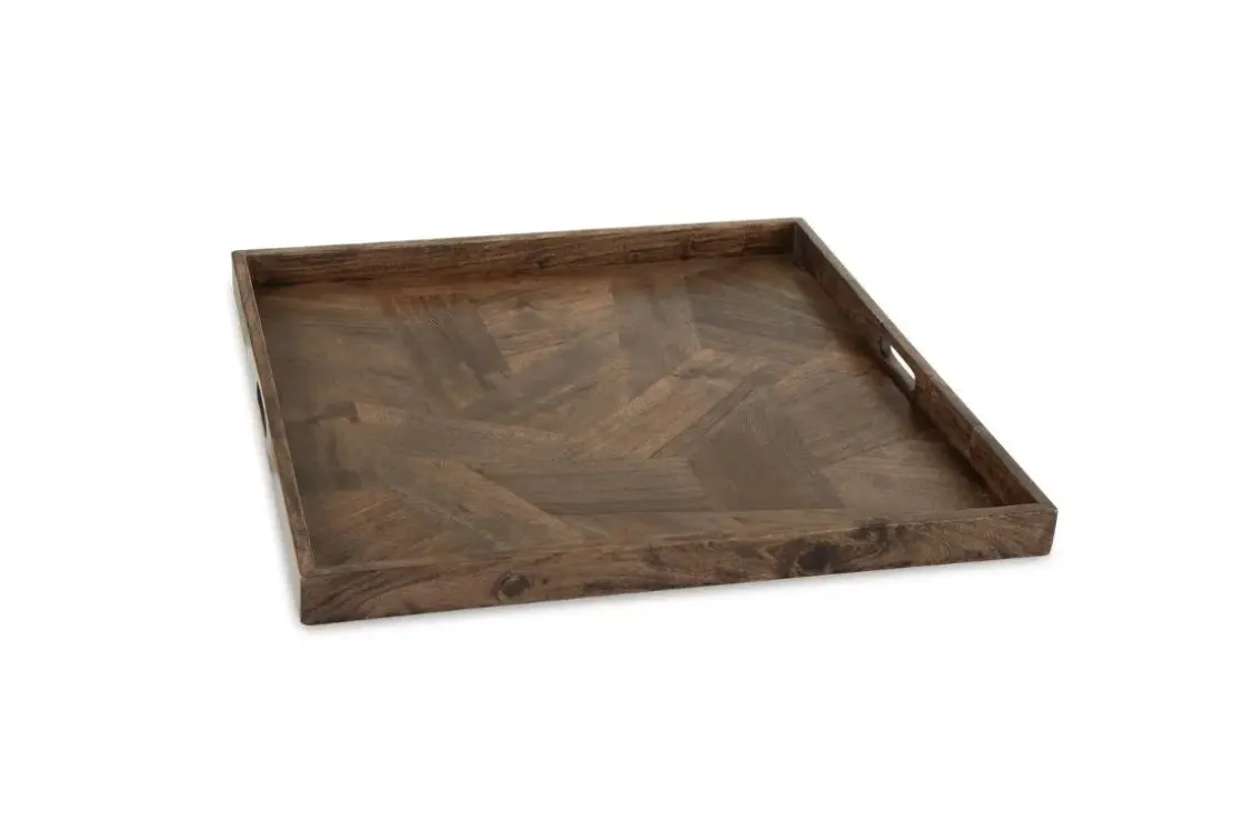 Mor Furniture Heddford Tray In Honey Brown Finish