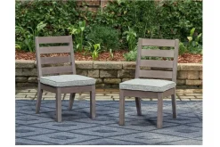 Mor Furniture Hillside Barn Outdoor Side Chair In Gray/Brown, Set Of 2