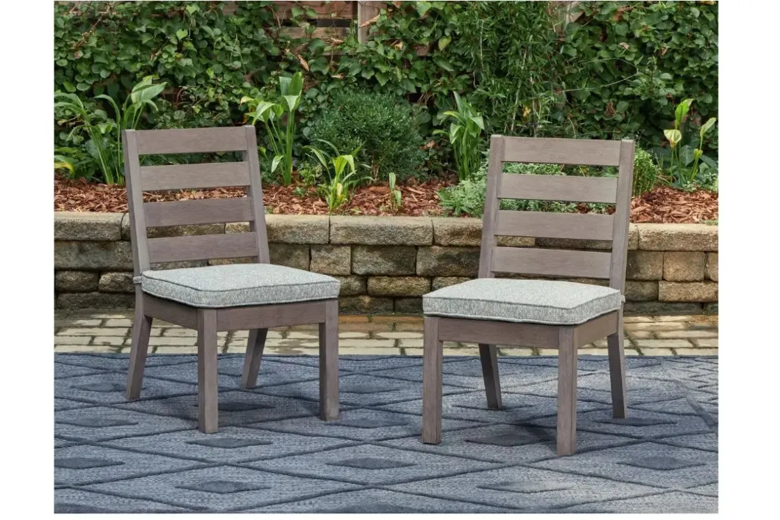 Mor Furniture Hillside Barn Outdoor Side Chair In Gray/Brown, Set Of 2