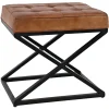 Mor Furniture Hogan Accent Ottoman In Sienna Leather