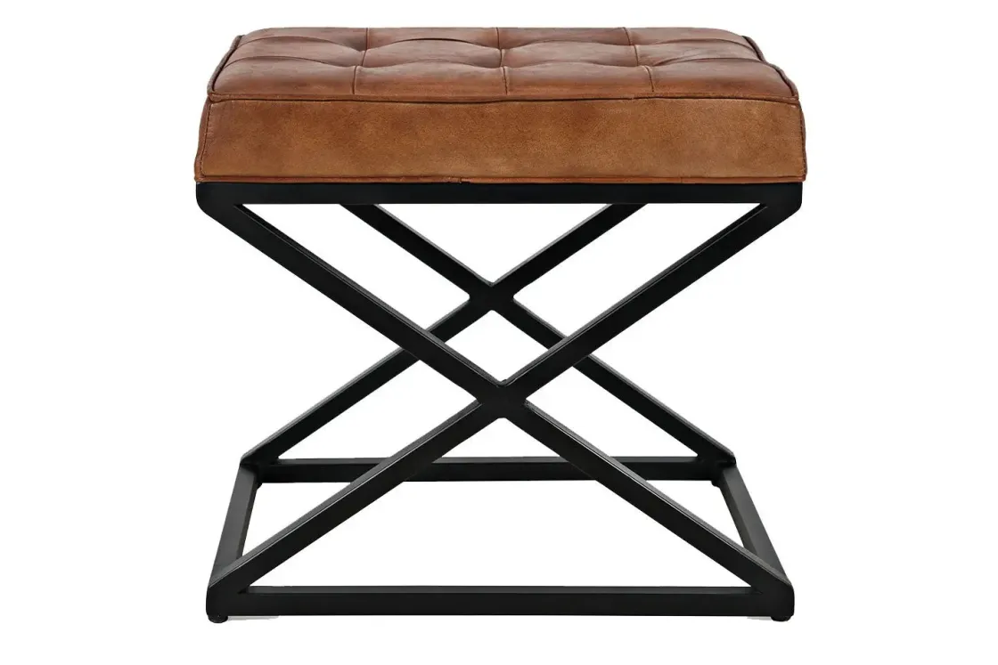 Mor Furniture Hogan Accent Ottoman In Sienna Leather