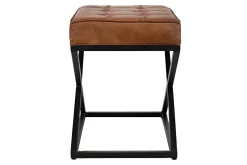Mor Furniture Hogan Accent Ottoman In Sienna Leather