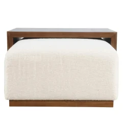 Mor Furniture Hudson Cockatil Ottoman W/ Table In White