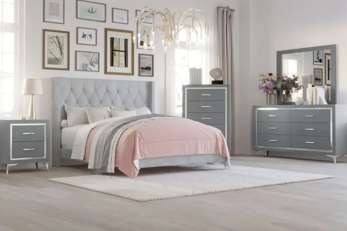 Mor Furniture Huxley Mirror In Gray