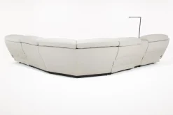 Mor Furniture Imperial 6 Piece 2 Power Sectional W/ 2 Power Armless Recliner In Blanca Light Gray Leather