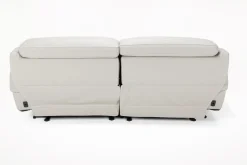 Mor Furniture Imperial 2 Power Loveseat In Blanca Light Gray Leather