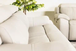 Mor Furniture Imperial 2 Power Loveseat In Blanca Light Gray Leather