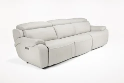 Mor Furniture Imperial 2 Power Sofa & Loveseat In Blanca Light Gray Leather