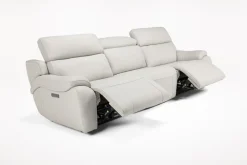 Mor Furniture Imperial 2 Power Sofa & Loveseat In Blanca Light Gray Leather