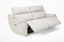 Mor Furniture Imperial 2 Power Sofa & Loveseat In Blanca Light Gray Leather