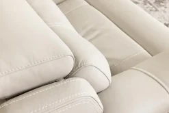 Mor Furniture Imperial 2 Power Sofa & Loveseat In Blanca Light Gray Leather