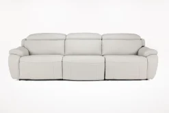 Mor Furniture Imperial 2 Power Sofa In Blanca Light Gray Leather