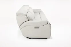 Mor Furniture Imperial 2 Power Sofa In Blanca Light Gray Leather