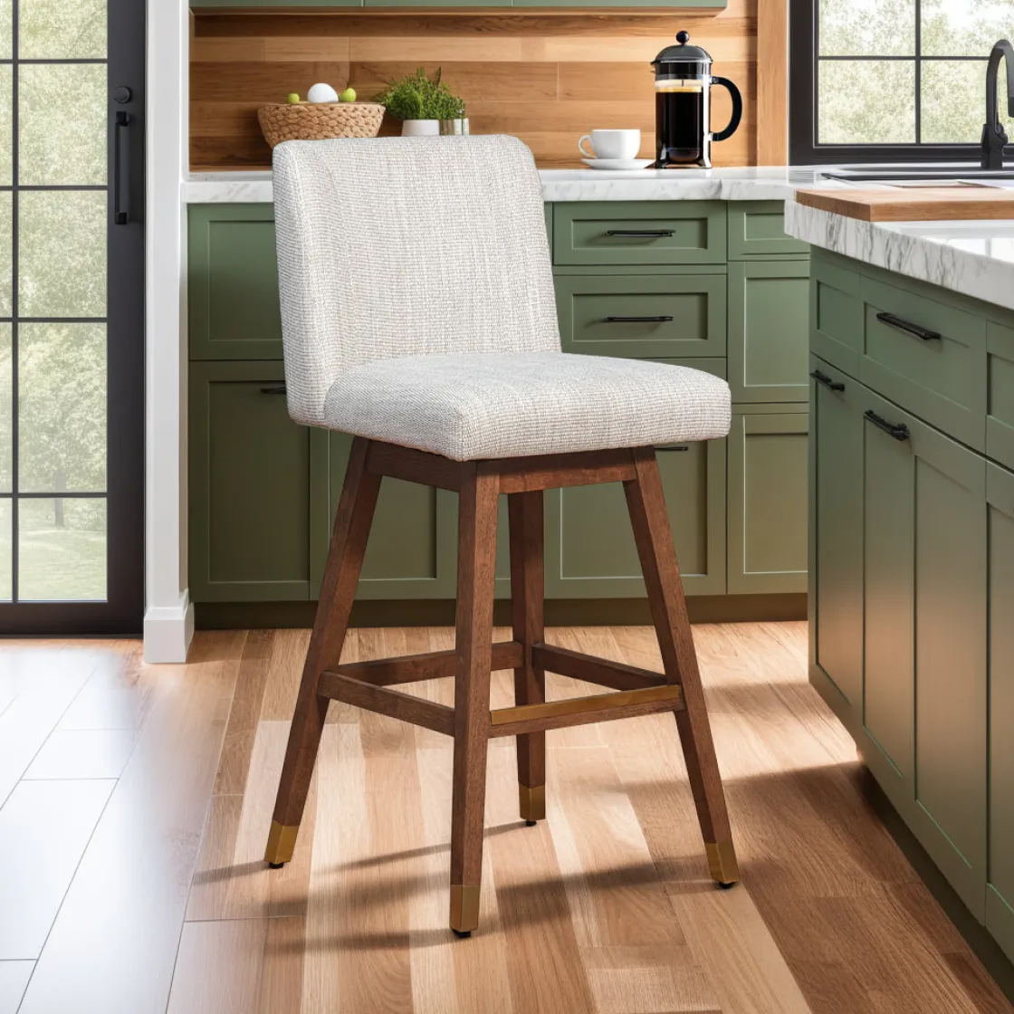 Mor Furniture Isabella Swivel Counter Height Stool In Beige