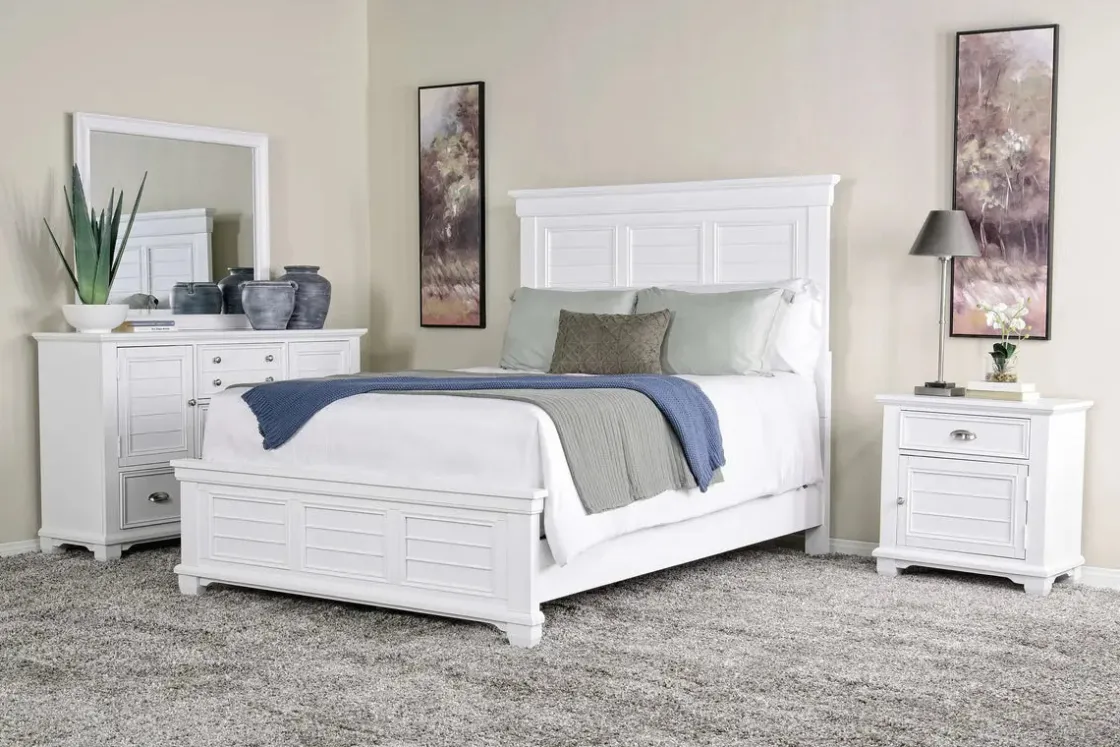 Mor Furniture Jamestown Panel Bed, Dresser, Mirror & Nightstand In , Queen