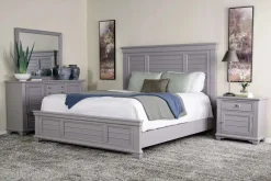 Mor Furniture Jamestown Panel Bed In Gray, Queen