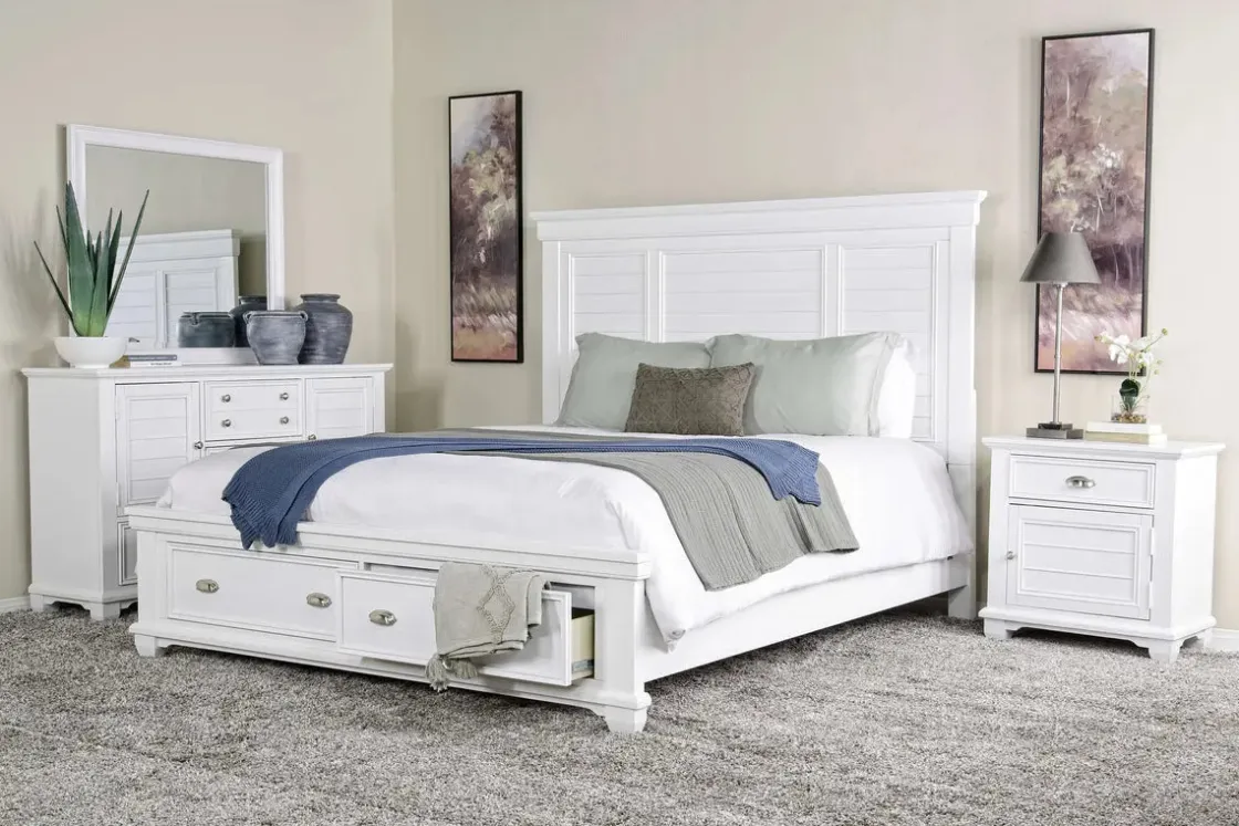 Mor Furniture Jamestown Storage Bed, Dresser, Mirror & Nightstand In , Queen
