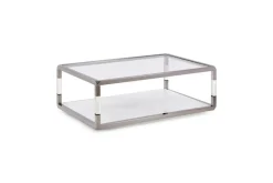 Mor Furniture Jasper Coffee Table In Glass/Stainless Steel