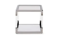 Mor Furniture Jasper End Table In Glass/Stainless Steel