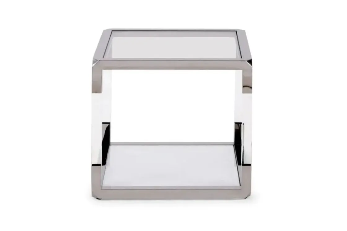 Mor Furniture Jasper End Table In Glass/Stainless Steel