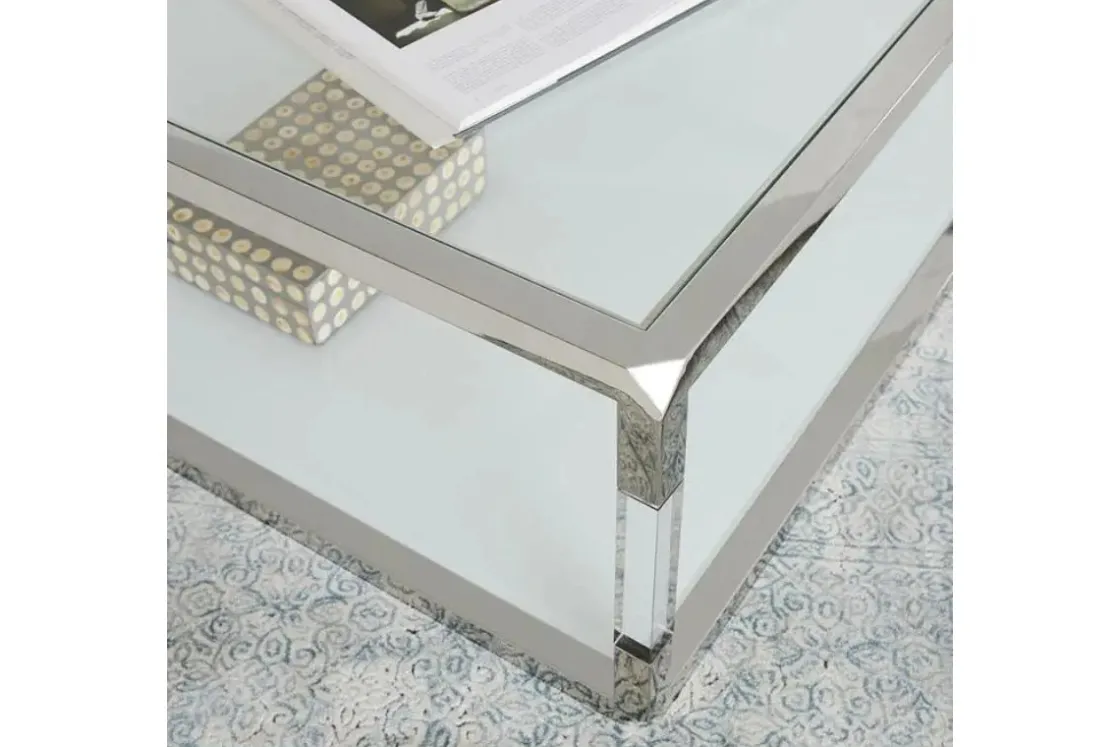 Mor Furniture Jasper End Table In Glass/Stainless Steel