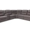 Mor Furniture Jaxon 6 Piece 2 Power Sectional In Mushroom