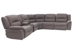 Mor Furniture Jaxon 6 Piece 2 Power Sectional In Mushroom