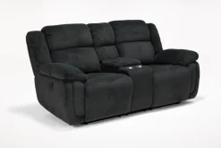 Mor Furniture Jayne Power Console Loveseat In Brown