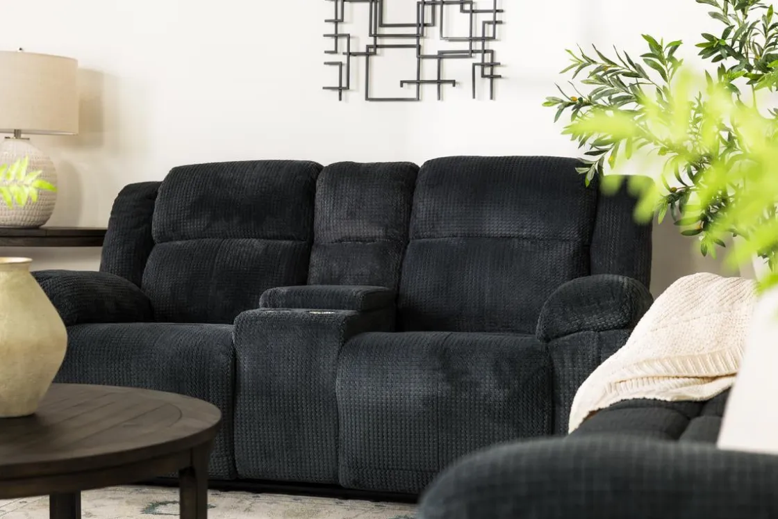 Mor Furniture Jayne Power Console Loveseat In Brown