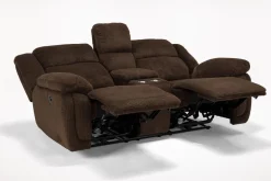 Mor Furniture Jayne Power Console Loveseat In Brown