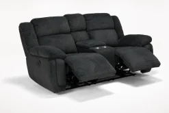 Mor Furniture Jayne Power Console Loveseat In Brown