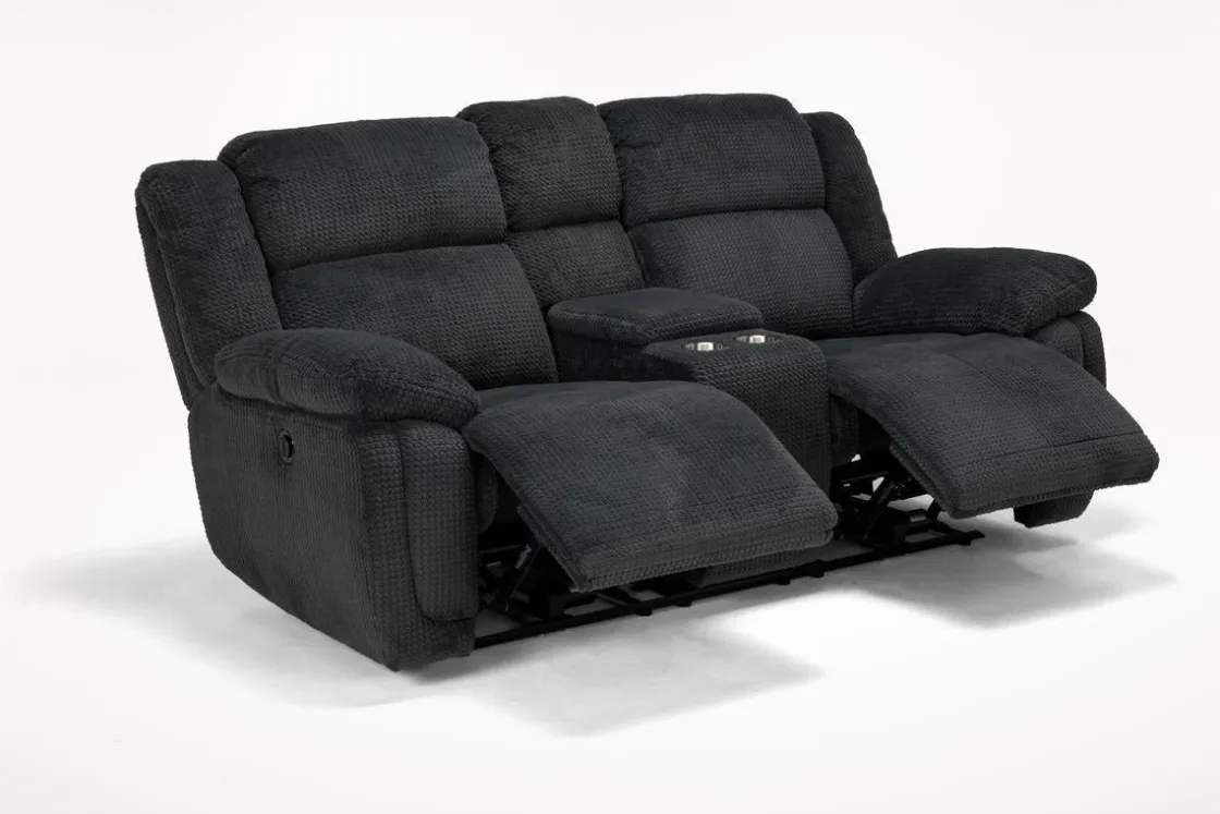 Mor Furniture Jayne Power Console Loveseat In Brown