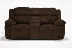 Mor Furniture Jayne Power Console Loveseat In Brown