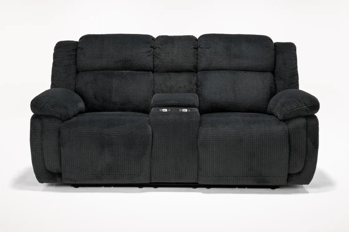 Mor Furniture Jayne Power Console Loveseat In Brown
