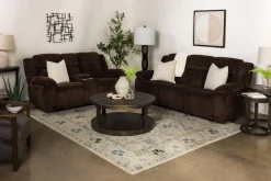 Mor Furniture Jayne Power Sofa W/ Drop Down Table In Brown