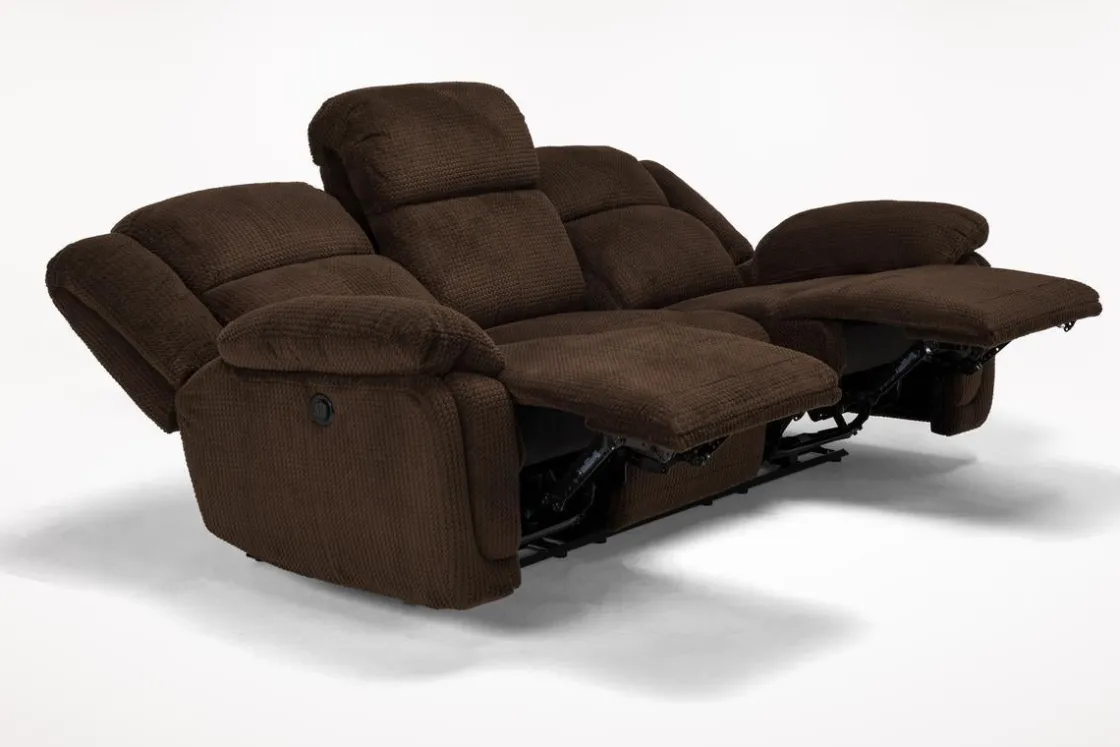 Mor Furniture Jayne Power Sofa W/ Drop Down Table In Brown