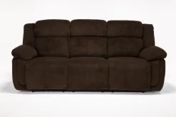 Mor Furniture Jayne Power Sofa W/ Drop Down Table In Brown
