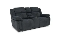 Mor Furniture Jayne Reclining Console Loveseat In Charcoal
