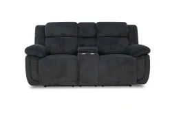 Mor Furniture Jayne Reclining Console Loveseat In Charcoal